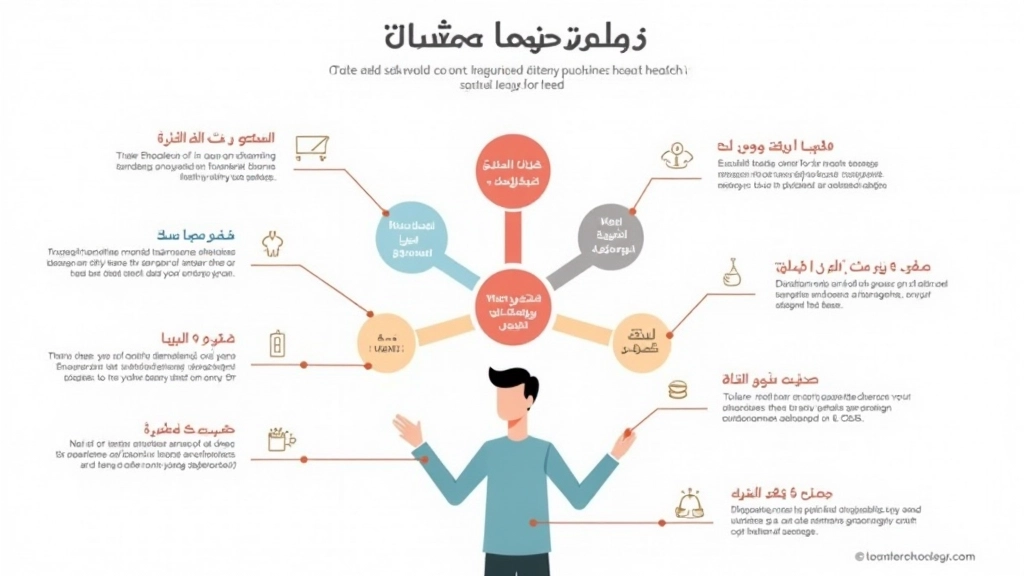 مخطط يوضح الهرمية البصرية مع عناصر بأحجام مختلفة موضحة بألوان متدرجة